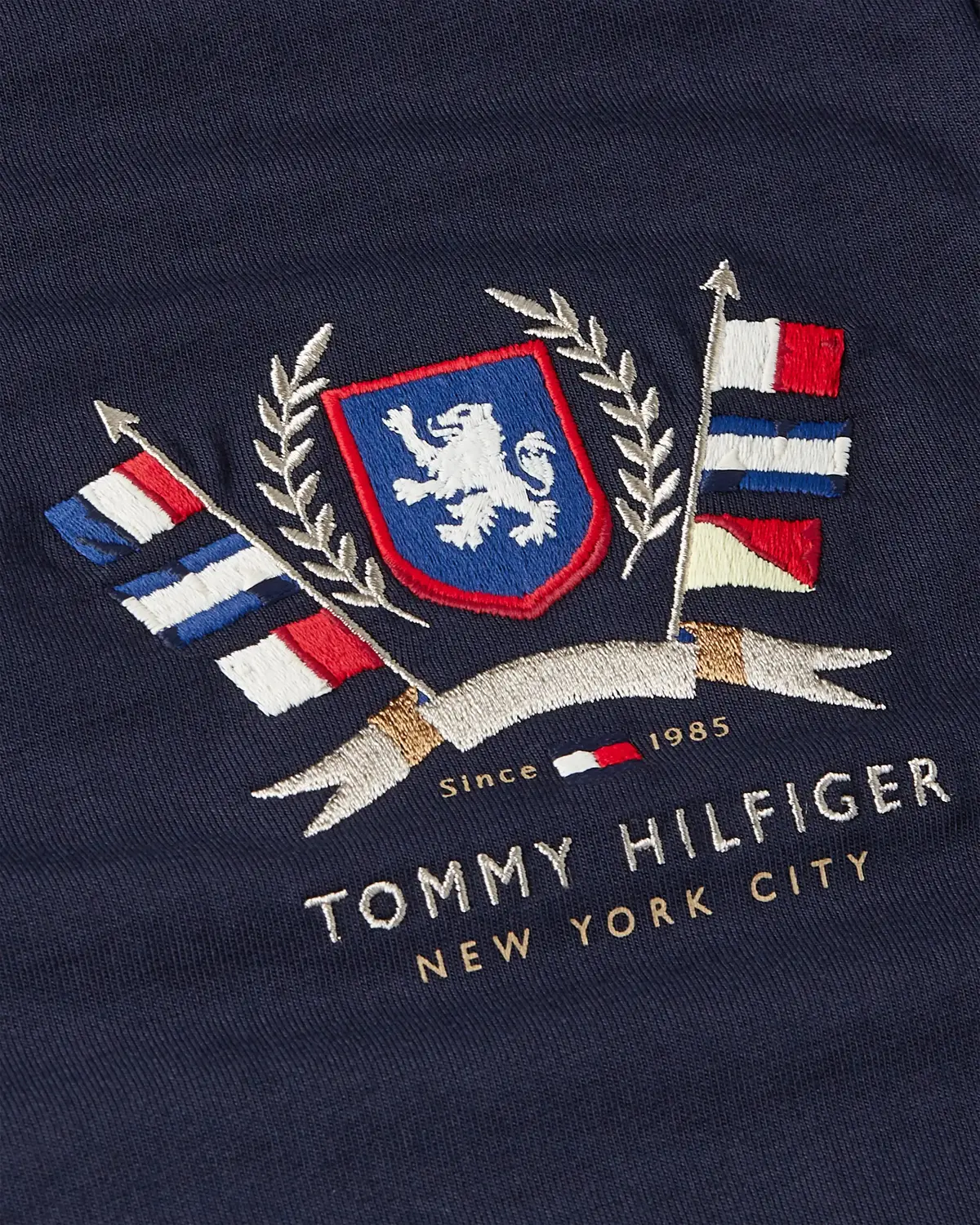 Tommy Hilfiger HILFIGER COLOUR CRES, DW5 Siyah Erkek T-Shirt & Polo