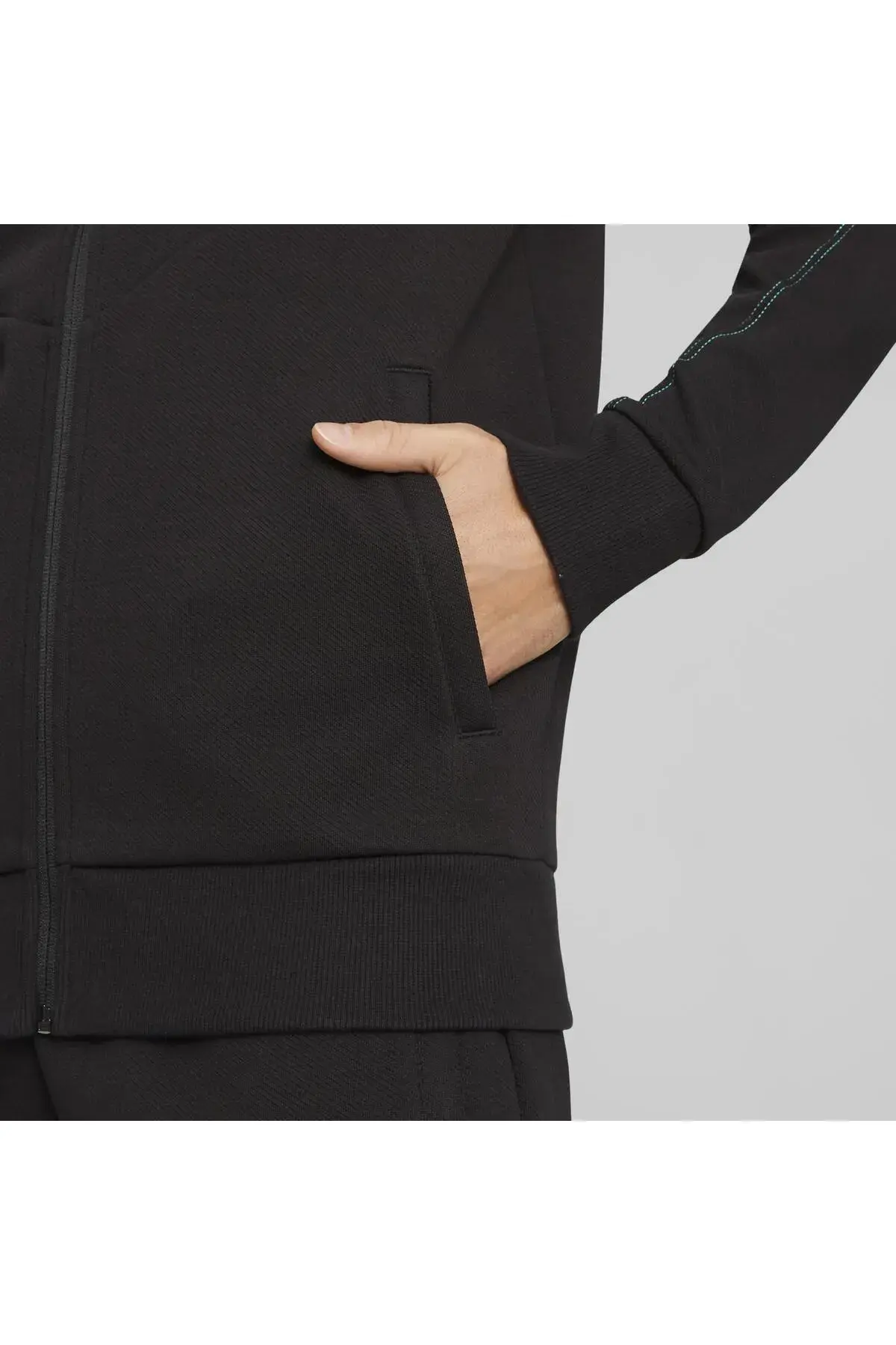 Puma MAPF1 Sweat Jacket, slim Siyah Erkek Fermuarlı Sweatshirt