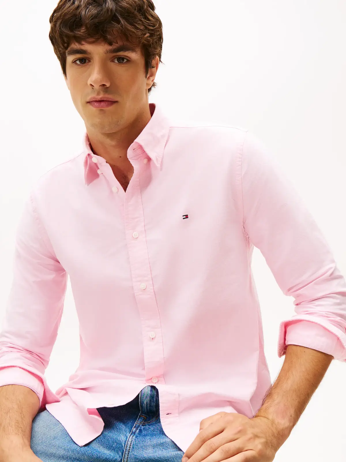 Tommy Hilfiger SOLID HERITAGE OXFOR, TOL Pembe Erkek Gömlek