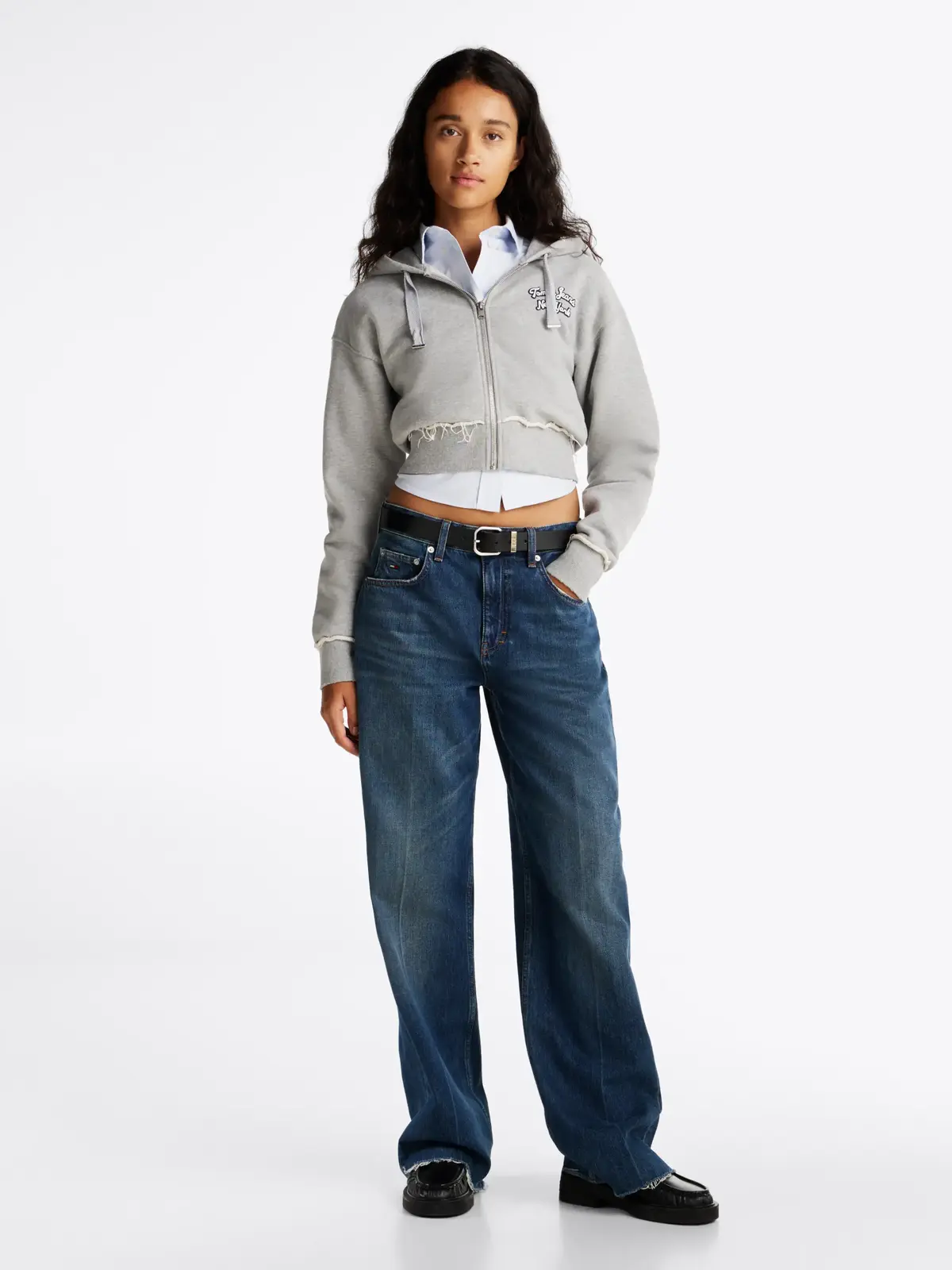 Tommy Hilfiger TJCW PREP VARSITY ZI Kadın Gri Fermuarlı Ceket