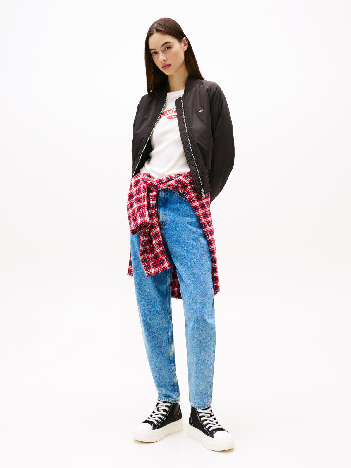 Tommy Hilfiger MOM JEAN UHR TPR NOS Kadın Mavi Kot Pantolon