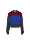 Calvin Klein Chunky Stripe Crew Lacivert Kadın Kazak