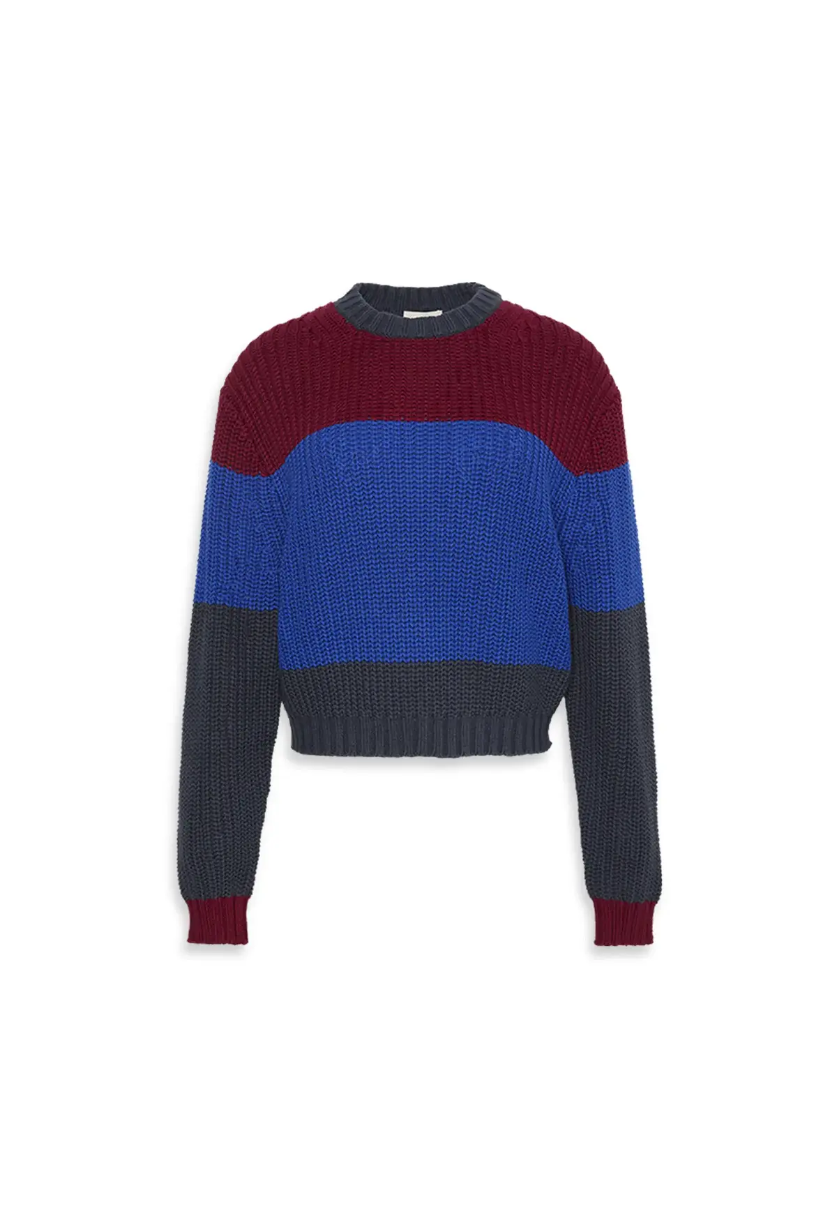 Calvin Klein Chunky Stripe Crew Lacivert Kadın Kazak