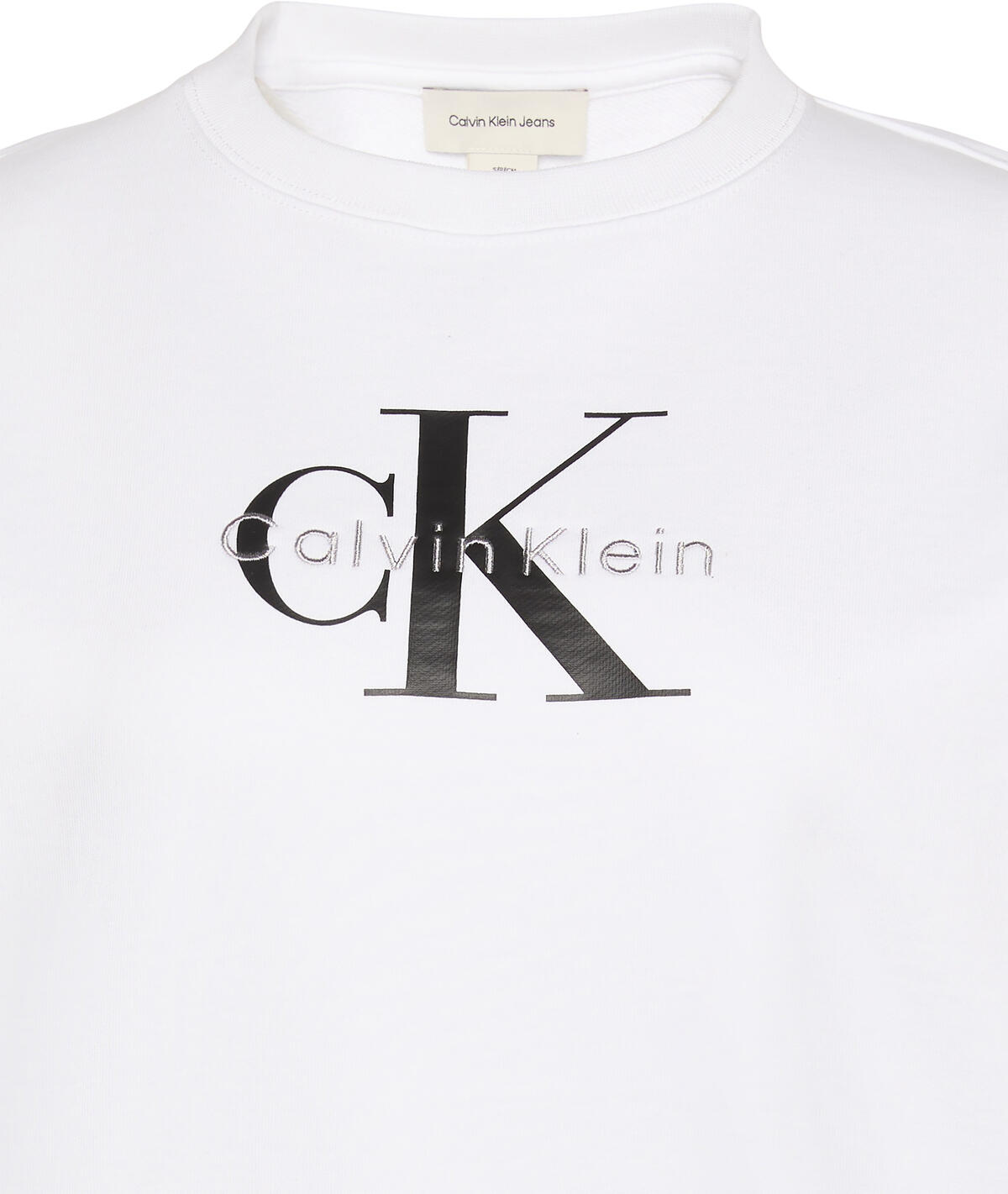 Calvin Klein LS MONOLOGO FRENCH TERRY RLXD CN Beyaz Kadın Sweatshirt Calvin Klein LS MONOLOGO FRENCH TERRY RLXD CN Beyaz Kadın Sweatshirt