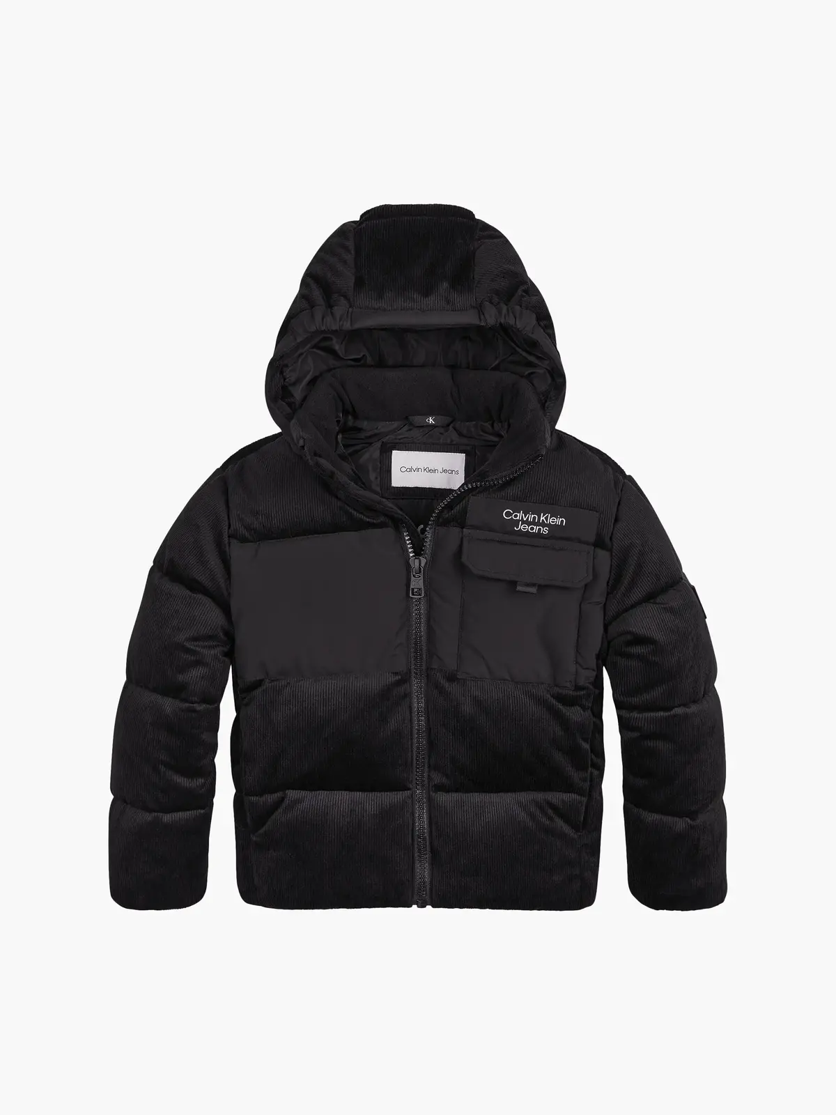 Calvin Klein CORDUROY MIX MEDIA P Erkek Siyah Şişme Mont