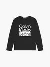Calvin Klein BOX LOGO T-SHIRT LS Erkek Siyah T-Shirt