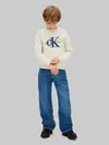 Calvin Klein FESTIVE MONO SWEATSH Krem Erkek Çocuk Sweatshirt