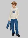 Calvin Klein FESTIVE MONO SWEATSH Krem Erkek Çocuk Sweatshirt