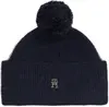 Tommy Hilfiger TH EVENING POMPOM BE Kadın Siyah Bere