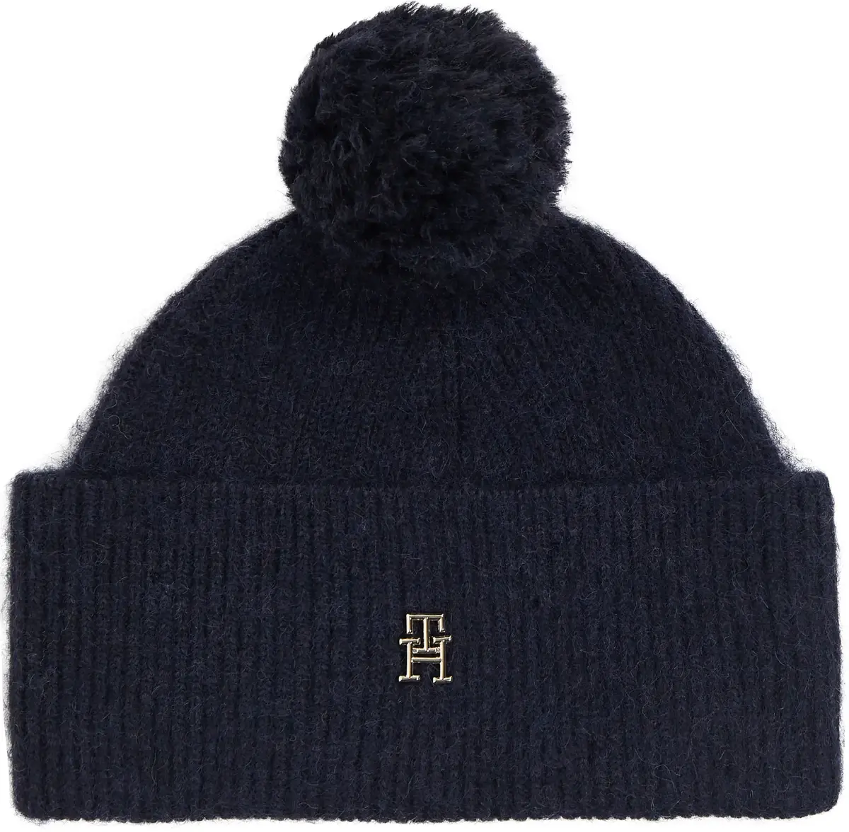 Tommy Hilfiger TH EVENING POMPOM BE Kadın Siyah Bere