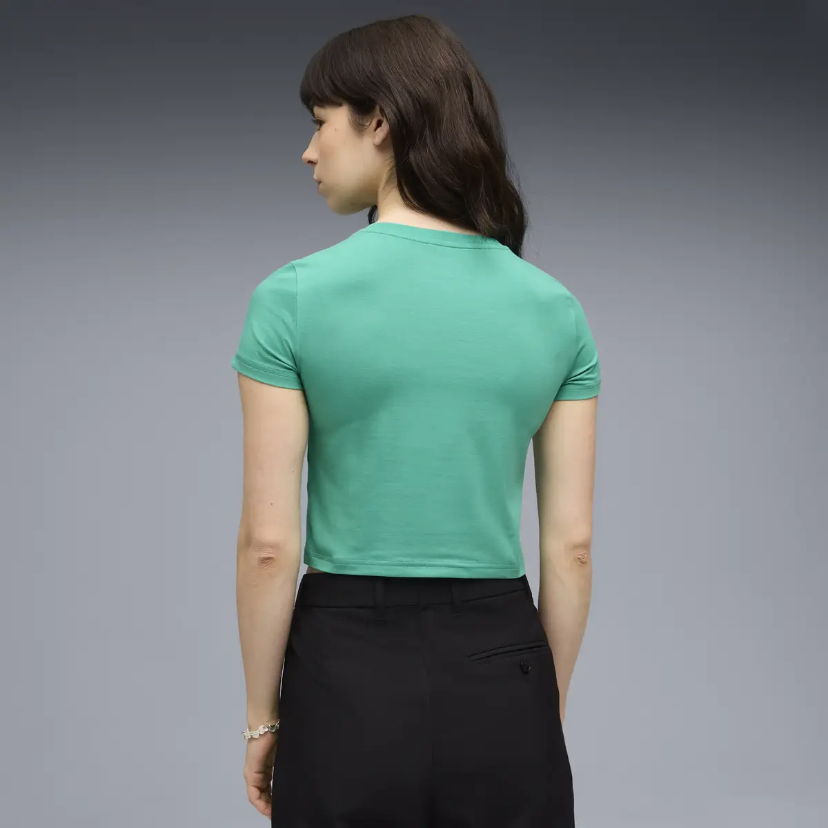 Puma WARDROBE ESS Baby Tee Yeşil Kadın T-Shirt