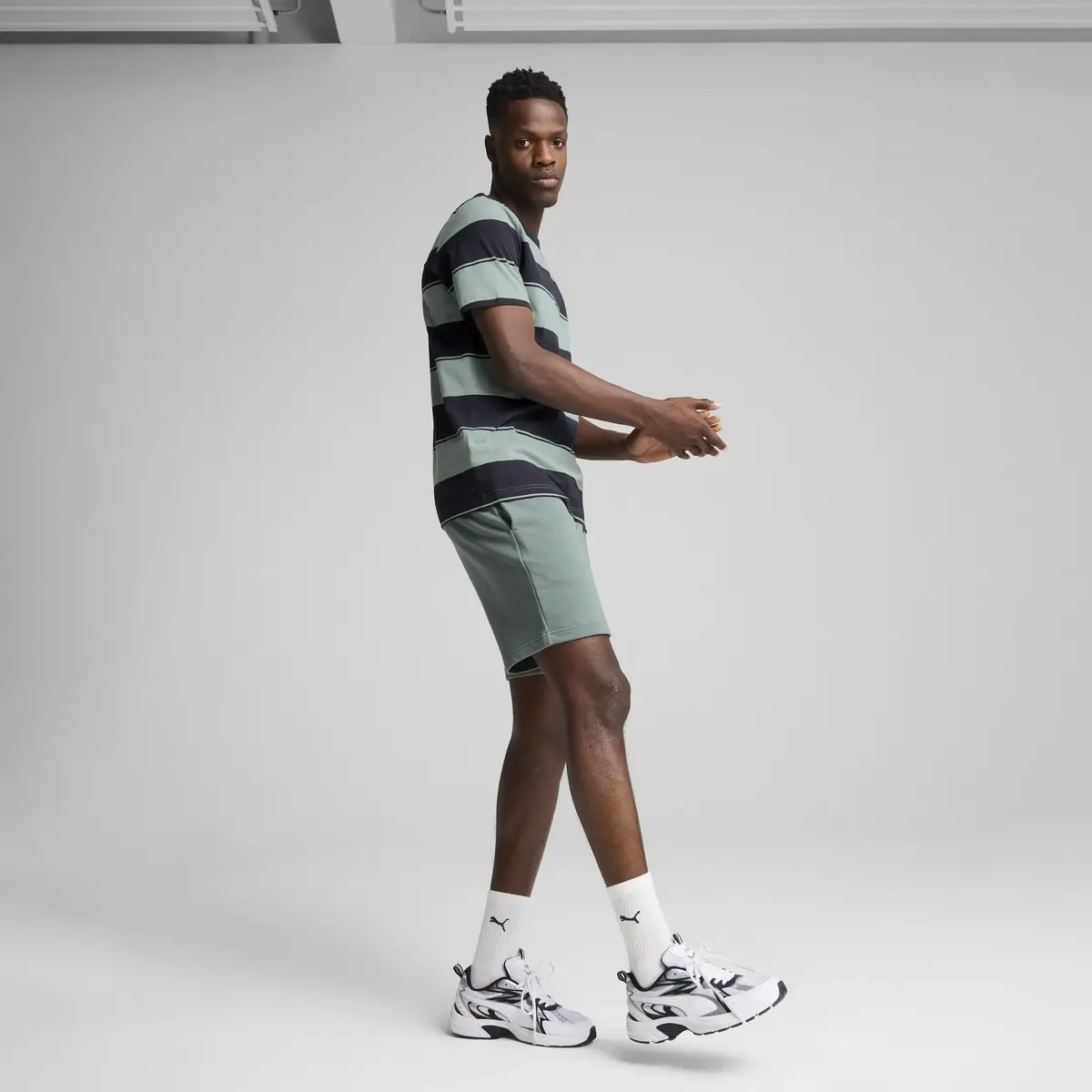 PUMA CLASS Striped Tee Yeşil Erkek T-Shirt
