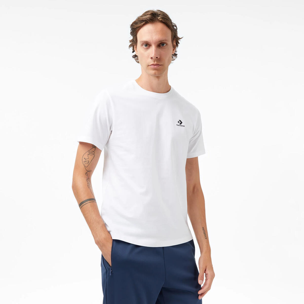 Converse STAR CHEVRON TEE WHITE Beyaz Unisex T-Shirt