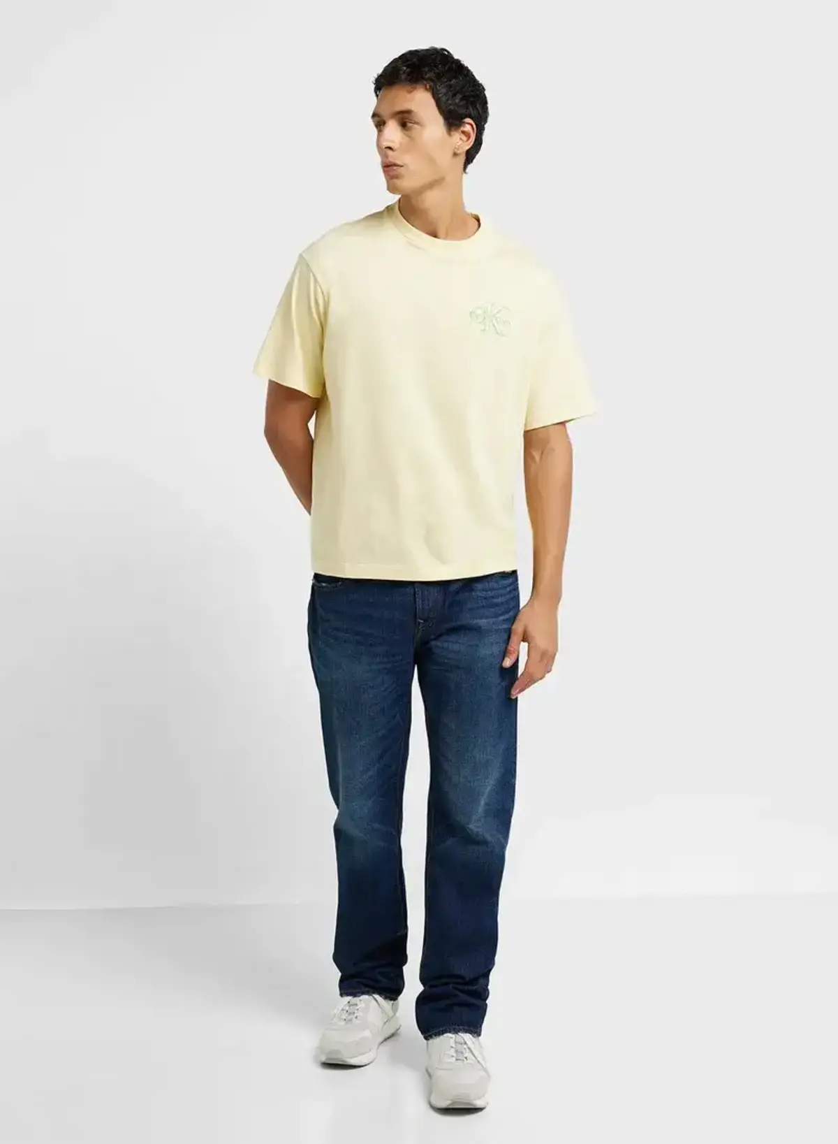 Calvin Klein SS 30S MICRO MONOLOGO GRAPHIC TE Sarı Erkek Tişört