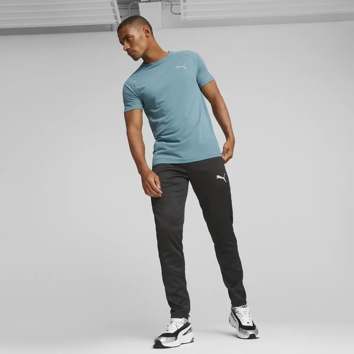Puma EVOSTRIPE Tee Mavi Erkek T-shirt