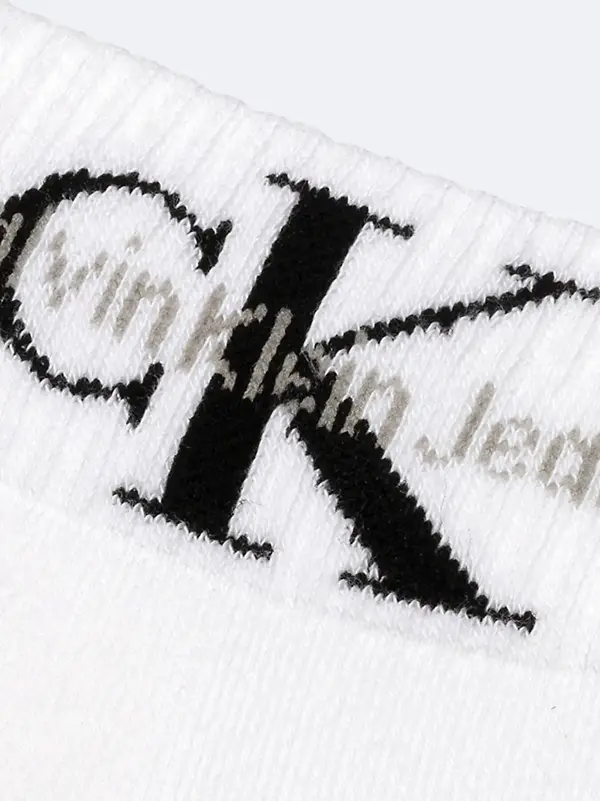 Calvin Klein CKJ MEN QUARTER 2P MONOGRAM Erkek Beyaz Çorap