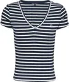 Tommy Hilfiger TJW SLIM ESSENTIAL R, 0A6 Lacivert Kadın T-Shirt & Polo