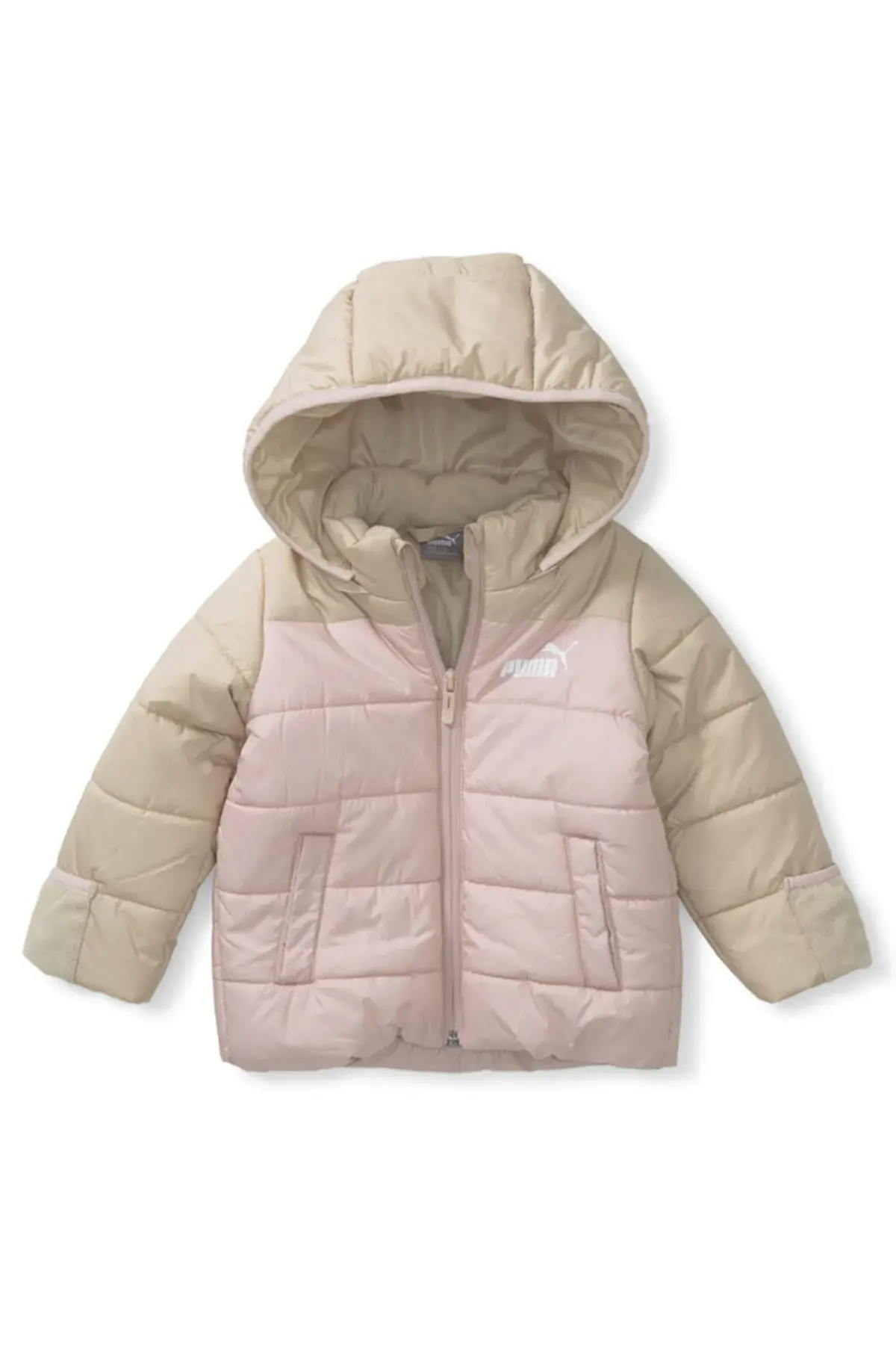 Puma Minicats Hooded Padded Jacket Bej Erkek Çocuk Kapüşonlu Mont