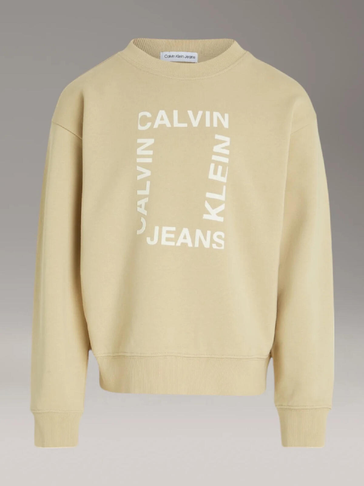 Calvin Klein MAXI HERO FLOCK LOGO, RAE Çocuk Bej Sweatshirt