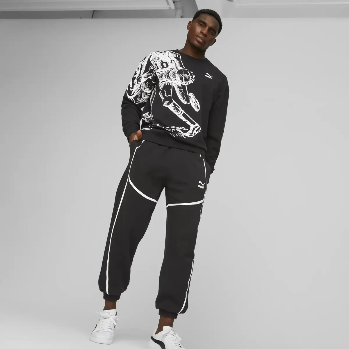 Puma PUMA X JOSHUA VIDES Crew Siyah Erkek Sweatshirt