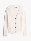 Tommy Hilfiger TJW CABLE CARDIGAN, YBH Krem Kadın Kazak