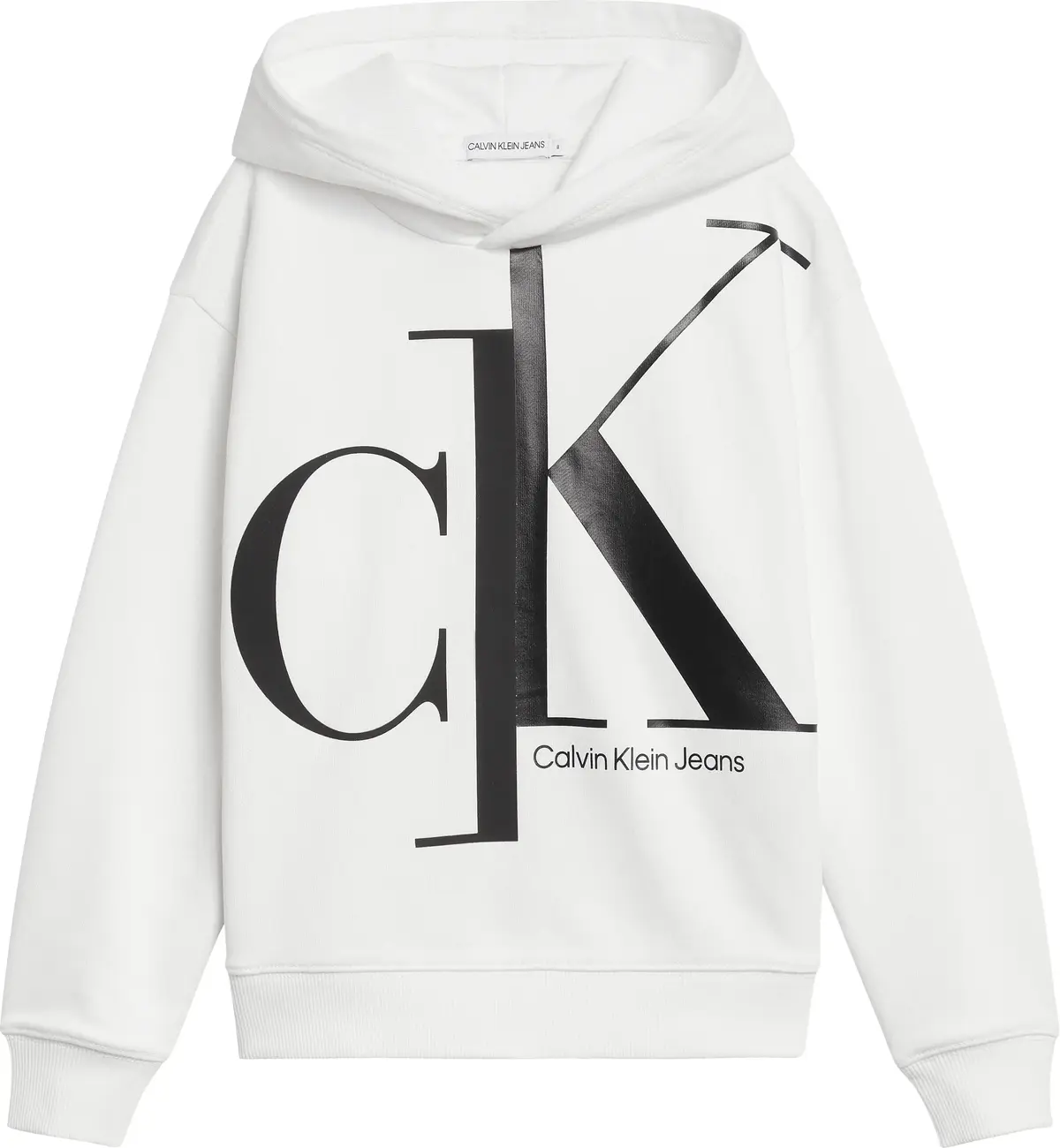 Calvin Klein MIXED MONOGRAM RELAX Erkek Beyaz Hoodie