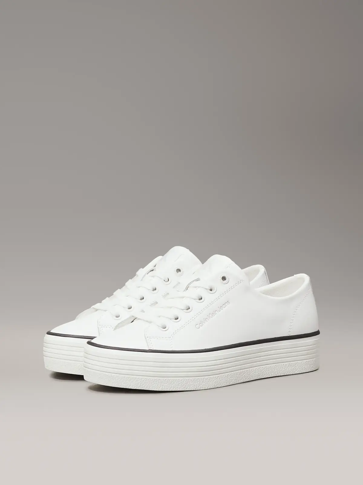 Calvin Klein BOLD VULC FLATF LOW, 01W Beyaz Kadın Spor Ayakkabı & Sneaker