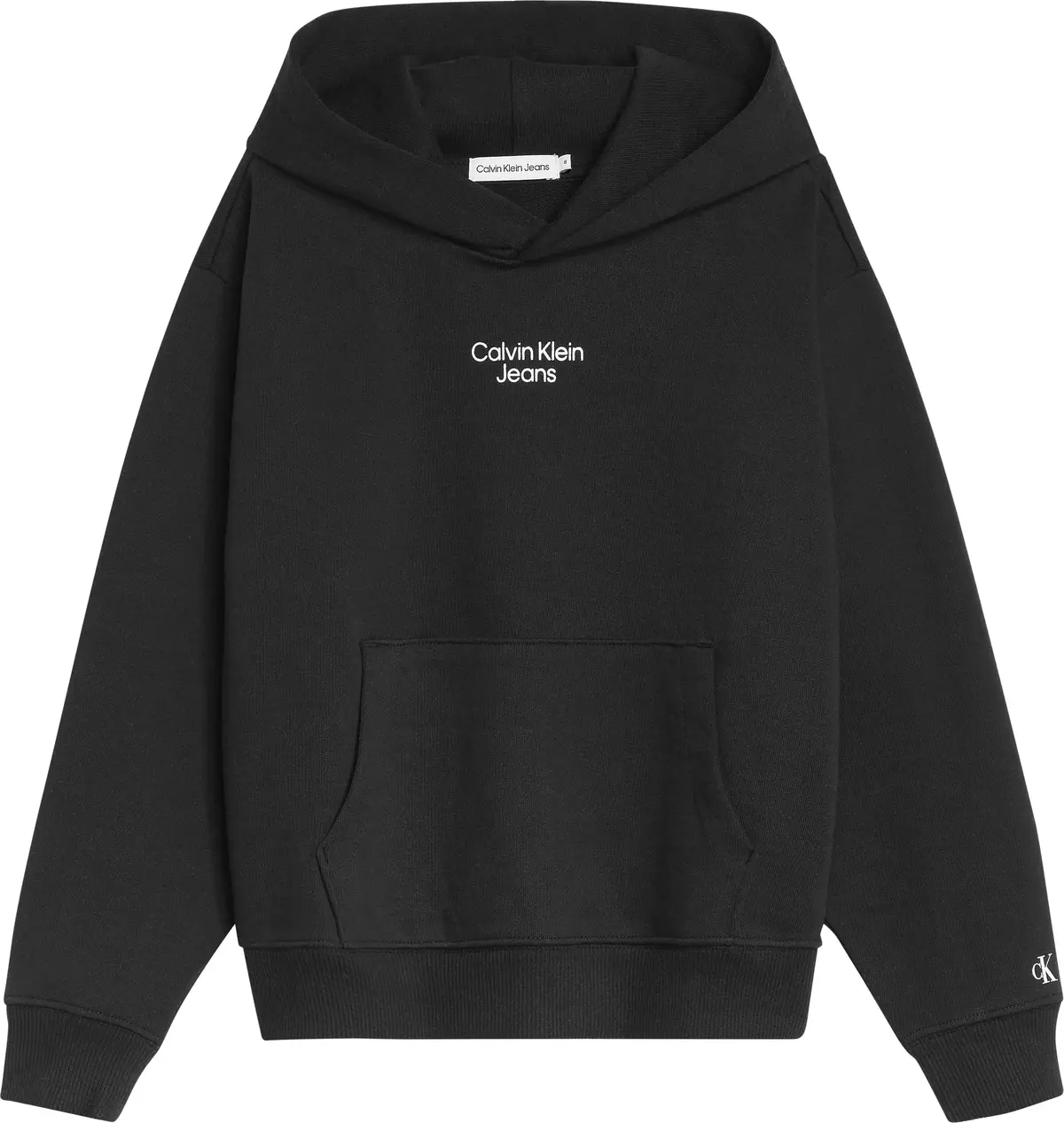 Calvin Klein STACKED LOGO RELAXED Erkek Siyah Hoodie