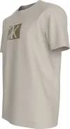 Calvin Klein SMALL CK BOX TEE, PDH Krem Erkek T-Shirt & Polo