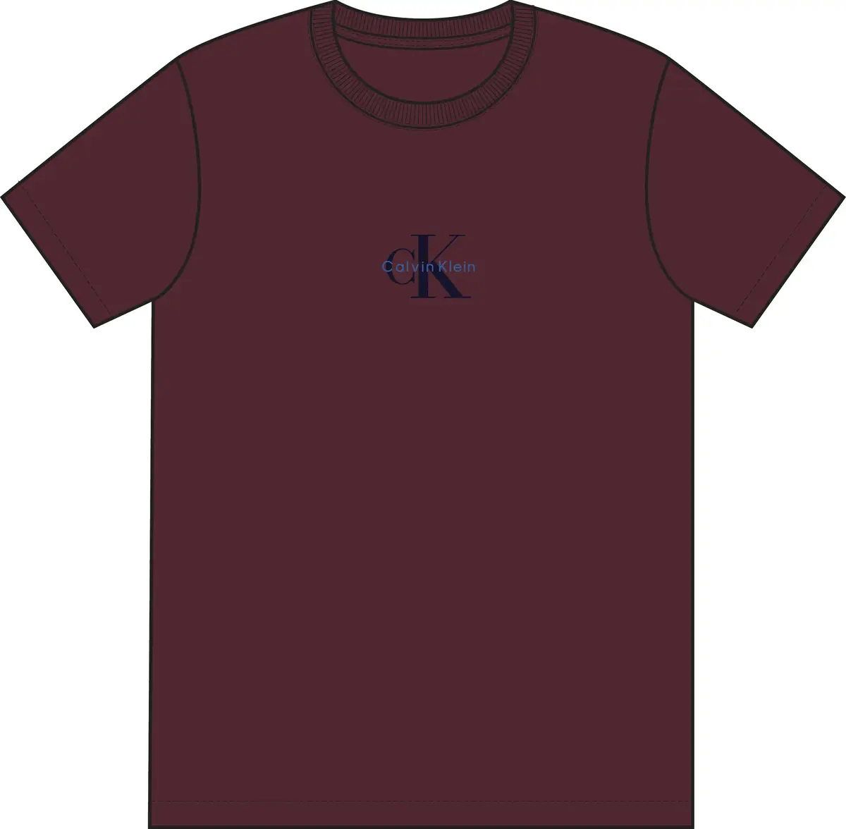 Calvin Klein SS 30S MICRO MONOLOGO GRAPHIC TE Erkek Bordo T-Shirt