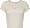 Calvin Klein A- WOVEN LABEL 2X2 RIB BABY TEE Gri Kadın T-Shirt