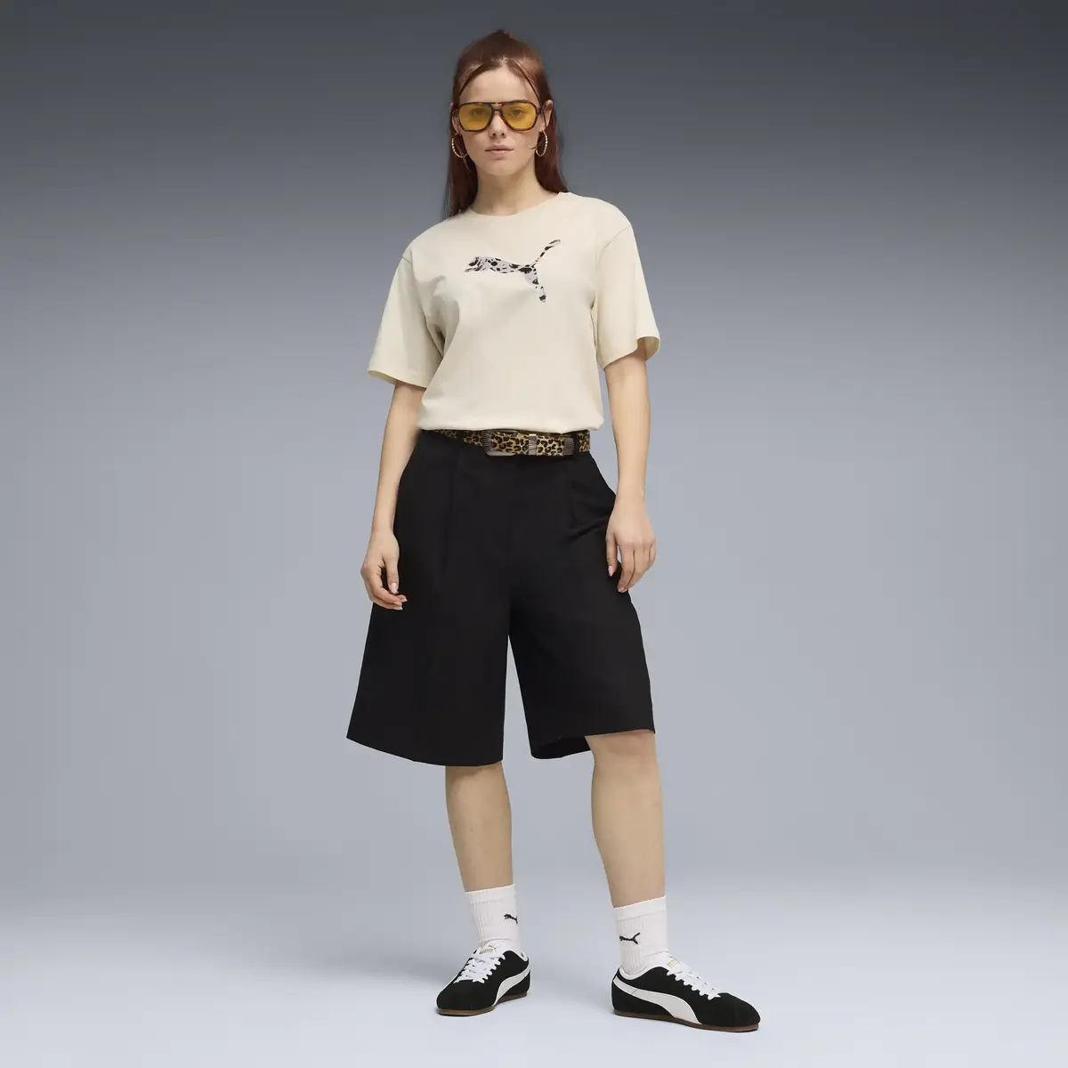 Puma ESS GRAPHIC Animal Tee Krem Kadın T-Shirt & Polo