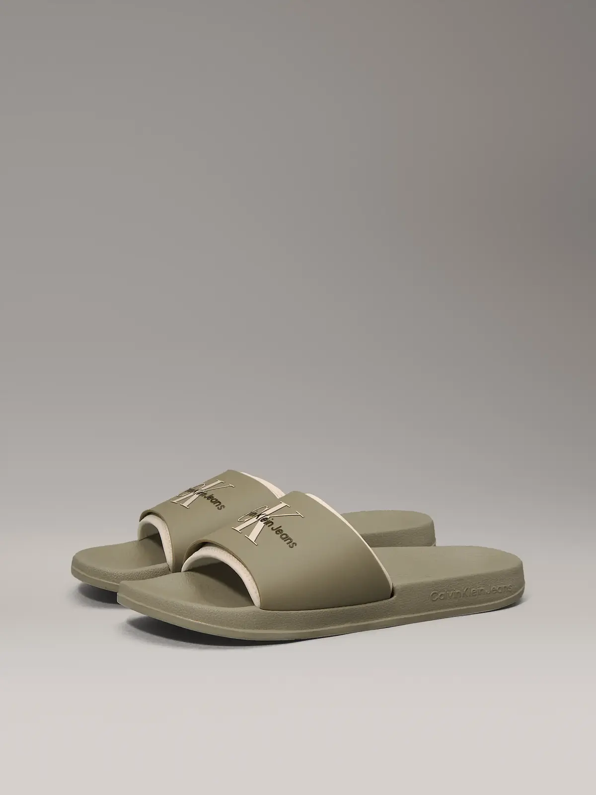 Calvin Klein SLIDE RUBBER NEOPREN, LH9 Yeşil Erkek Terlik