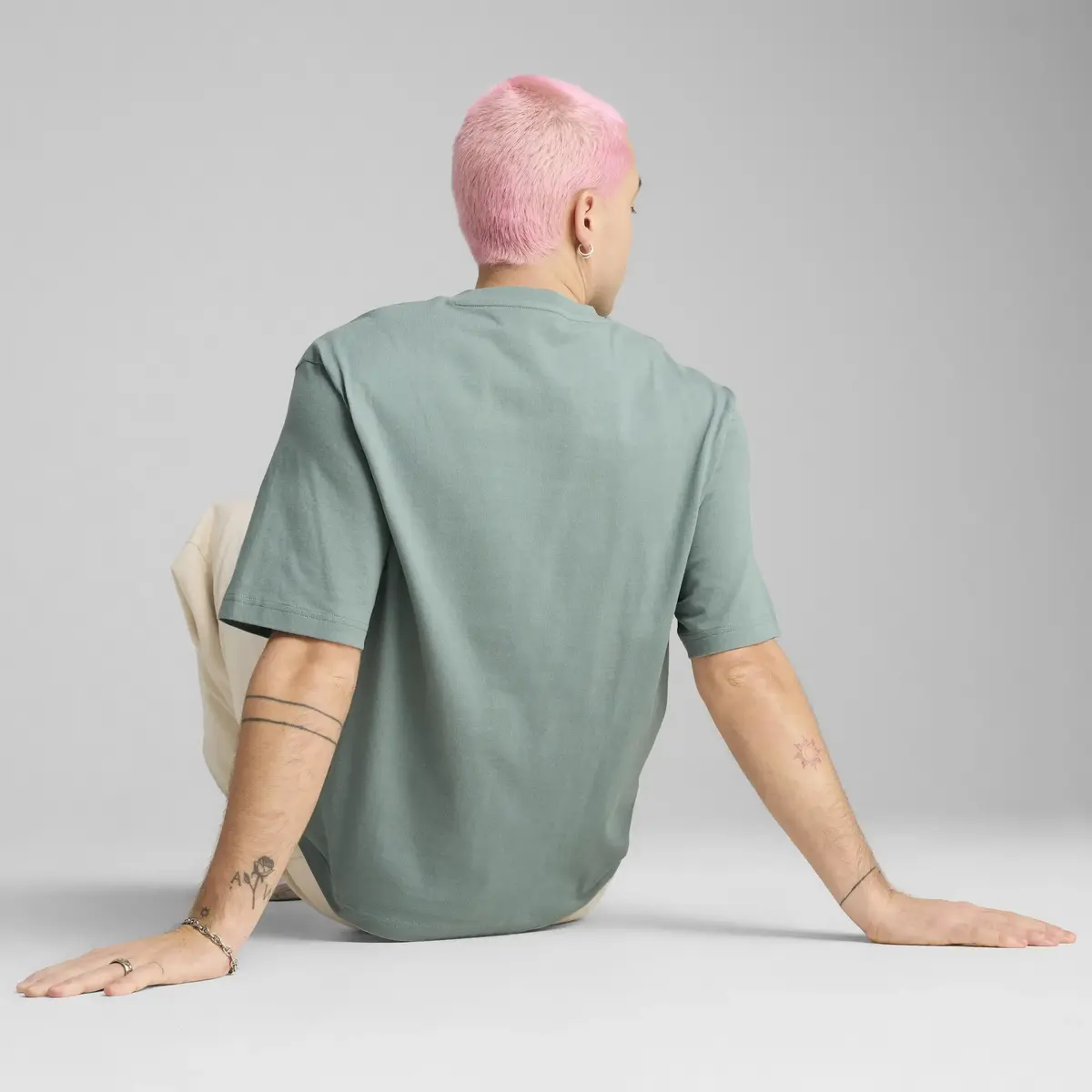 Puma WARDROBE ESS Boxy Tee Yeşil Erkek T-Shirt