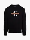 Calvin Klein MONOLOGO STENCIL CRE Erkek Siyah Sweatshirt