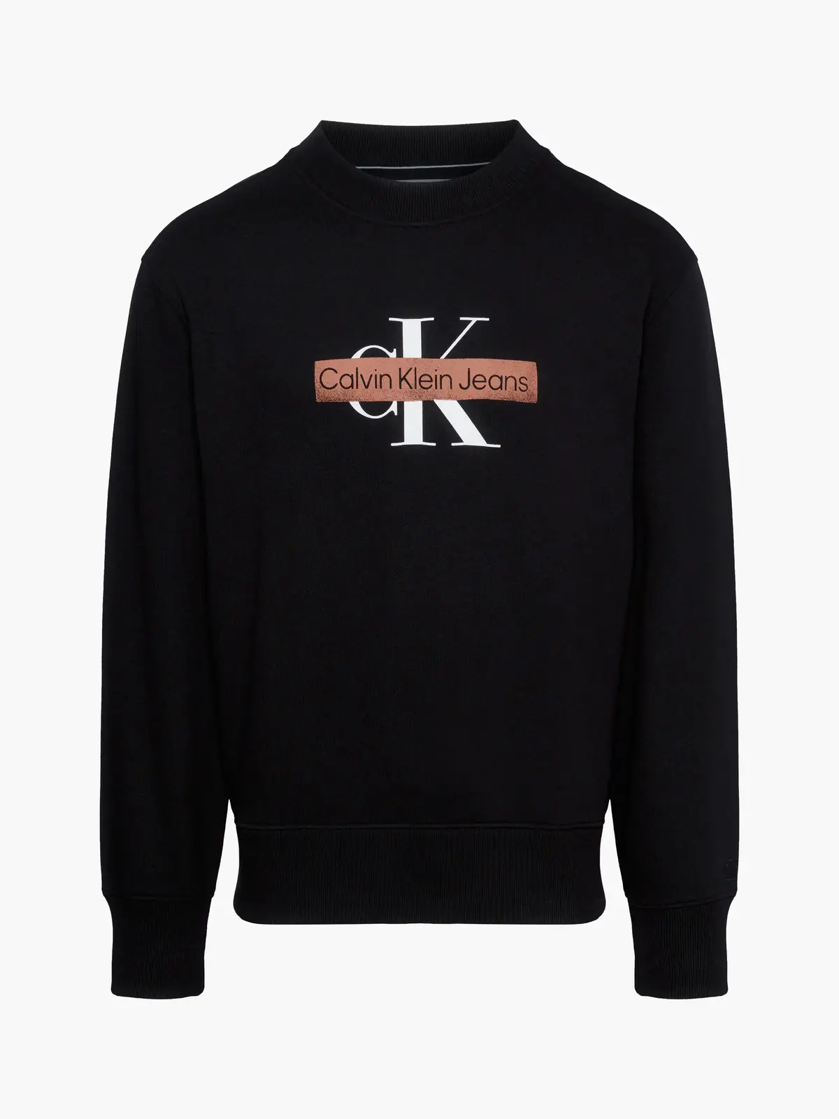 Calvin Klein MONOLOGO STENCIL CRE Erkek Siyah Sweatshirt