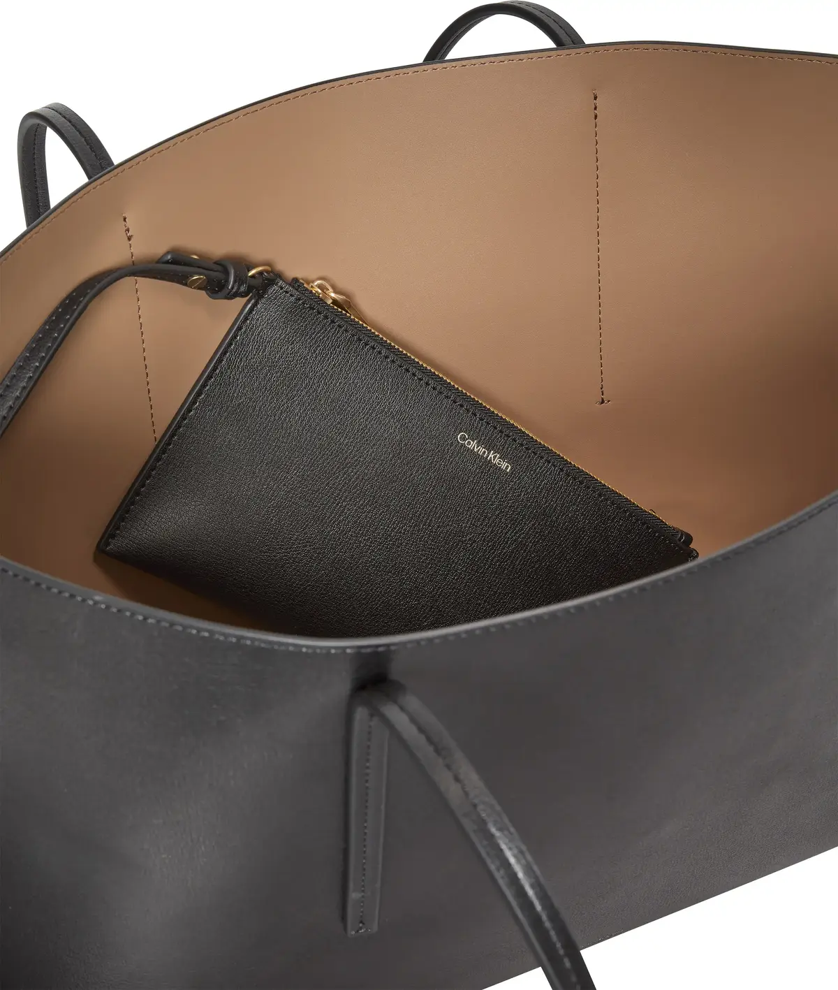 Calvin Klein FOIL LOGO TOTE W/POUCH Kadın Siyah El Çanta