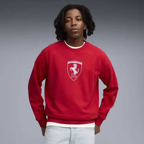 Puma Ferrari Tonal Shield CN Kırmızı Erkek Sweatsirt
