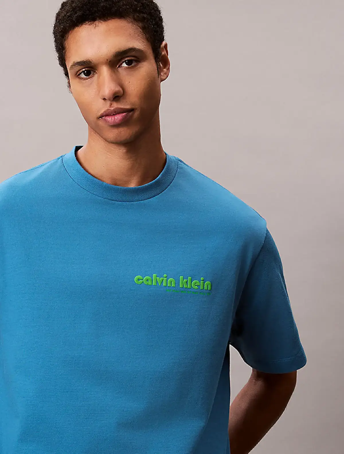 Calvin Klein SS 16S CALVIN KLEIN BAUHAUS GRAP Mavi Erkek Tişört