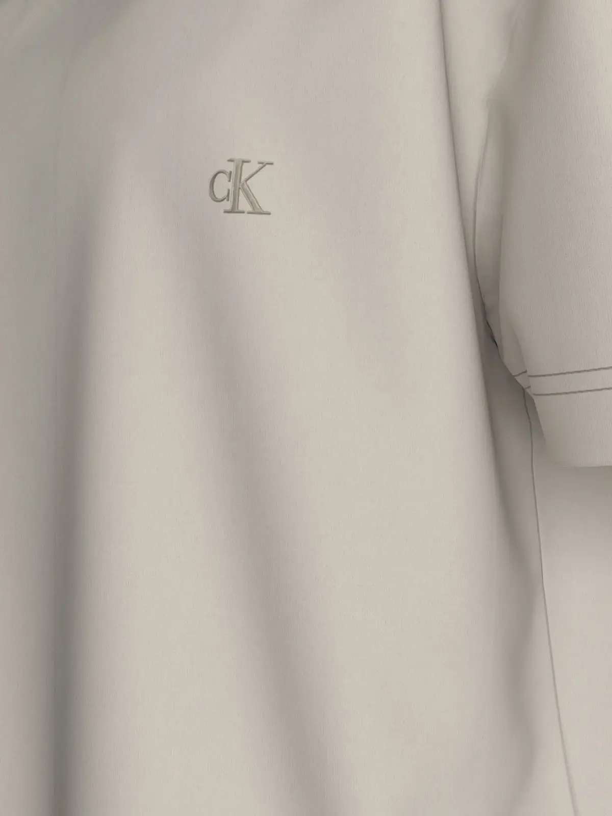 Calvin Klein WASHED PUFF PRINT TE Erkek Krem T-Shirt