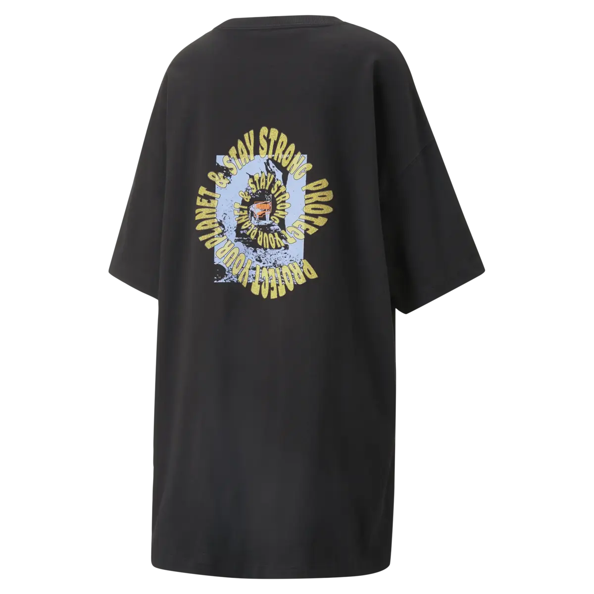Puma DOWNTOWN Graphic Tee Dress Siyah Kadın Elbise