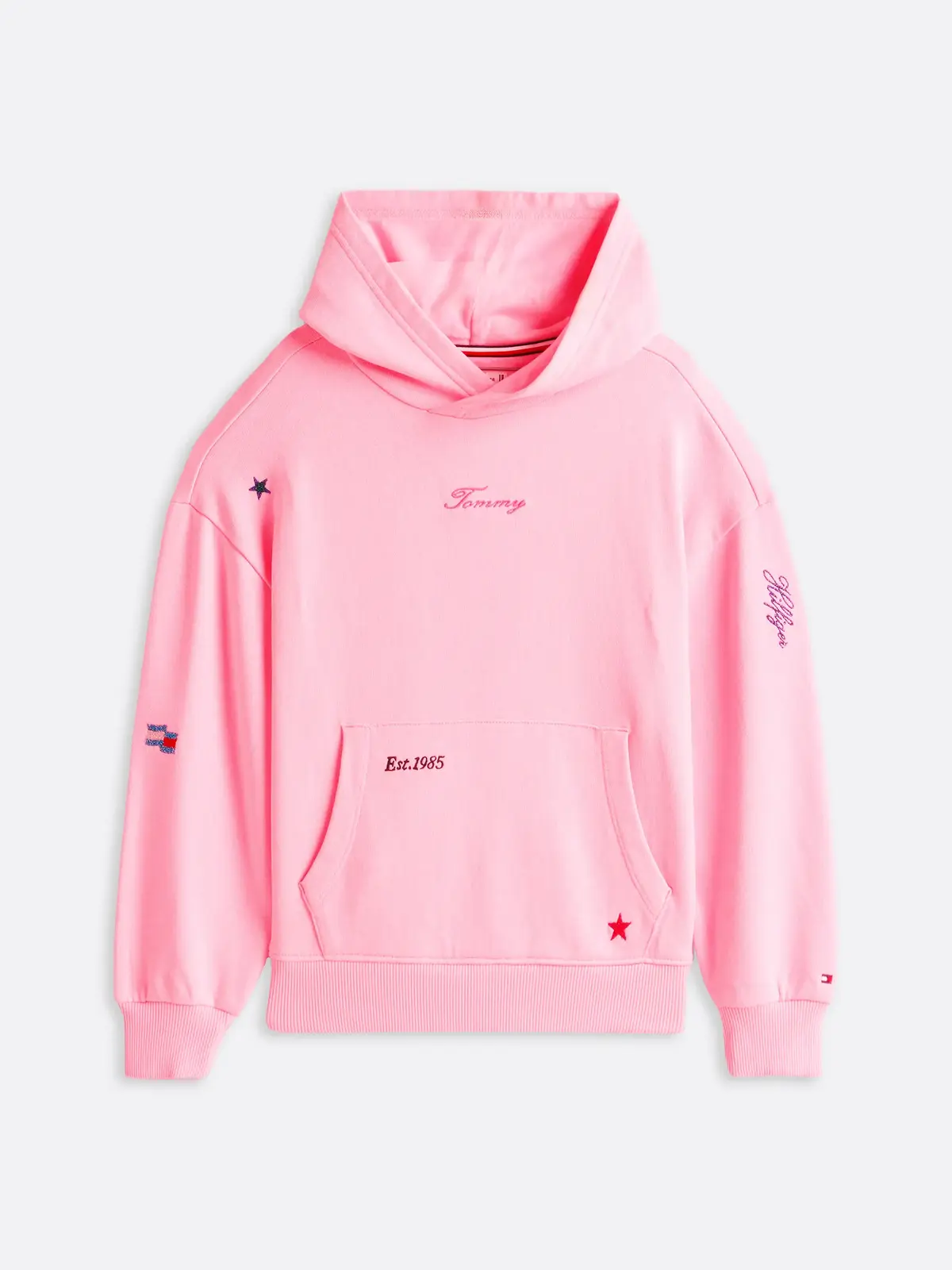 Tommy Hilfiger PLACED FLAG HOODIE, TPF Pembe Kız ÇocukSweatshirt