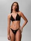 Calvin Klein TRIANGLE Siyah Boyundan Bağlamalı Logolu Bikini Üstü