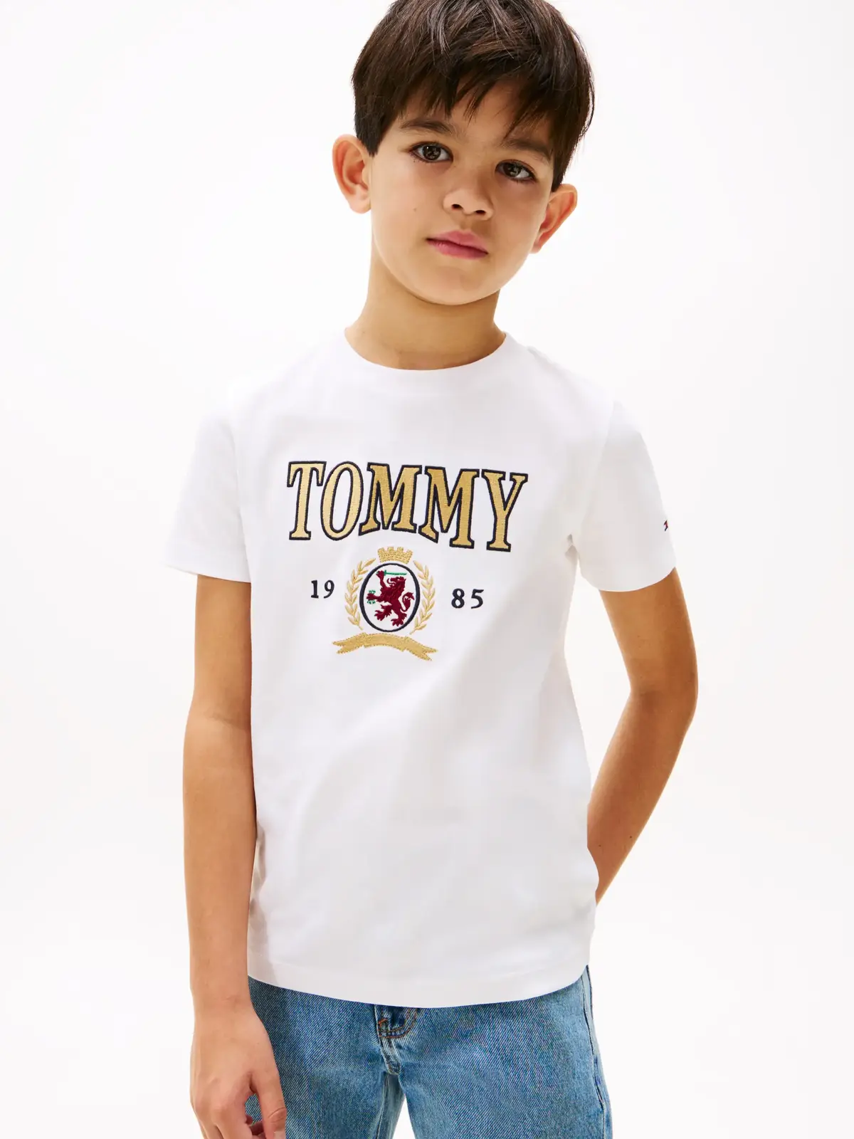 Tommy Hilfiger GOLD GRAPHIC T-SHIRT, YBR Beyaz Erkek Çocuk T-Shirt & Polo