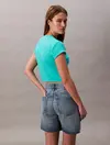 Calvin Klein A- MONOGRAM BABY TEE, XDZ Yeşil Kadın T-Shirt