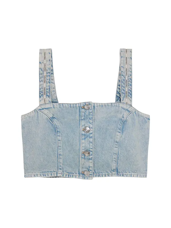 Calvin Klein DENIM TRUCKER TANK F, YP3 Mavi Kadın Kot Bluz