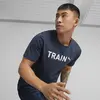 Puma Men s Graphic Tee Training Lacivert Erkek/Unisex Koşu ve Performans T-Shirt