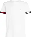 Tommy Hilfiger GLOBAL STRIPE FLAG C, YBR Beyaz Erkek T-Shirt & Polo