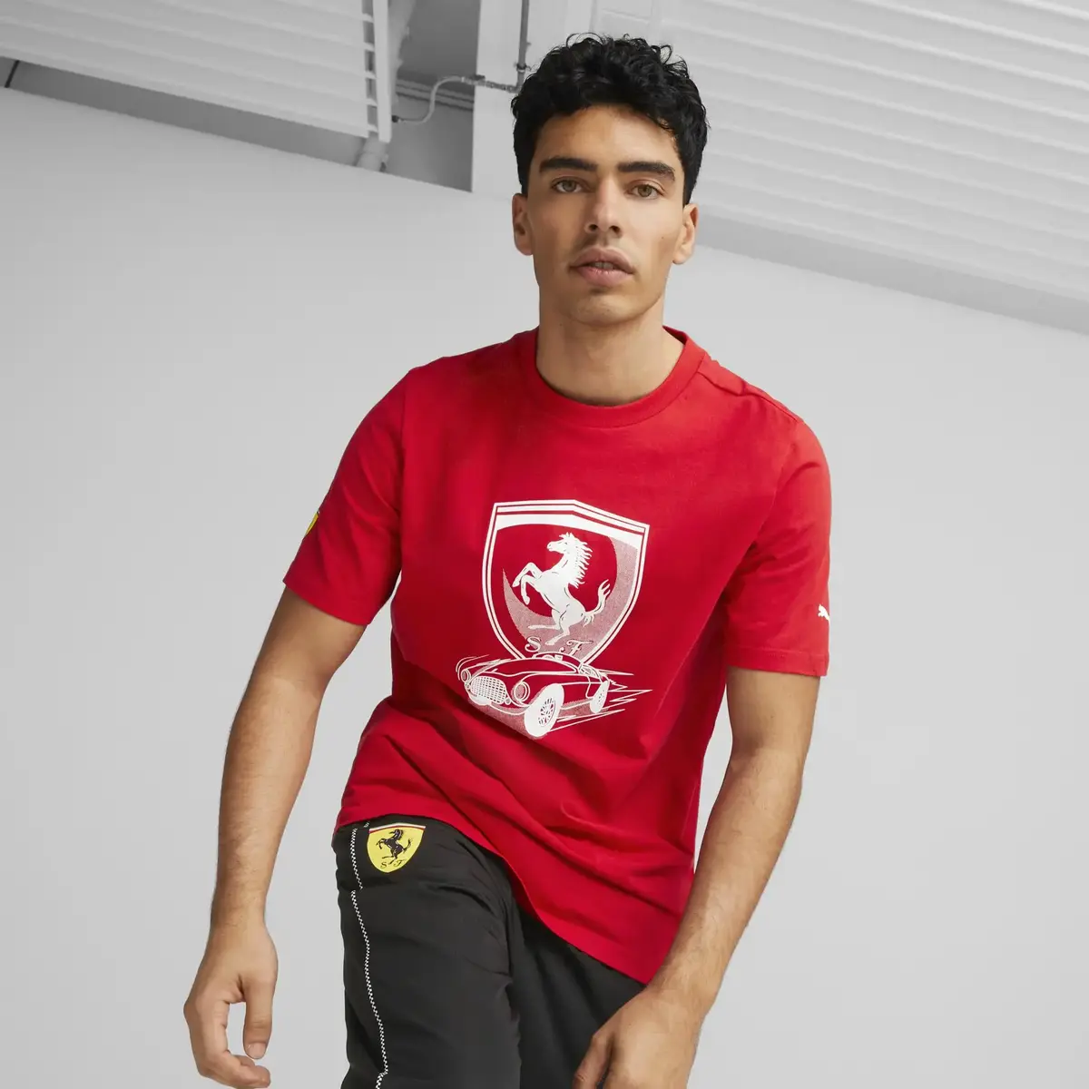 Puma Ferrari Race Big Shield Tee Kırmızı Erkek/Unisex T-Shirt