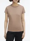 Calvin Klein SATIN CK SLIM T-SHIR, GA6 Kahverengi Kadın T-Shirt & Polo